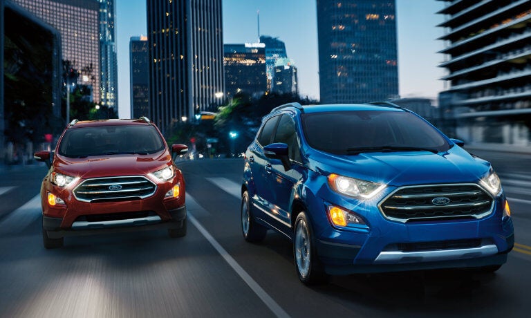 2022 Ford EcoSports exterior driving side by side in city