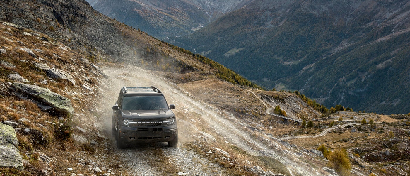 2026 Ford Bronco Exterior Driving Head On Along Elevated Mountain Road