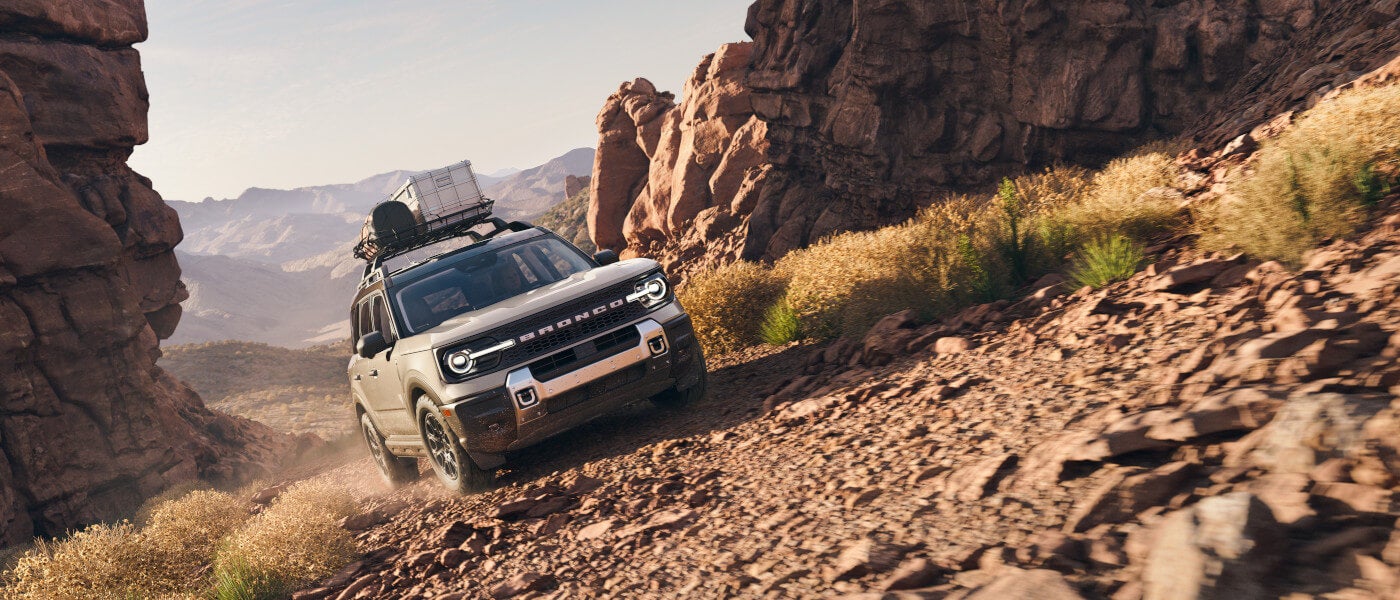 2026 Ford Bronco Sport Exterior Driving Up Rocky Path