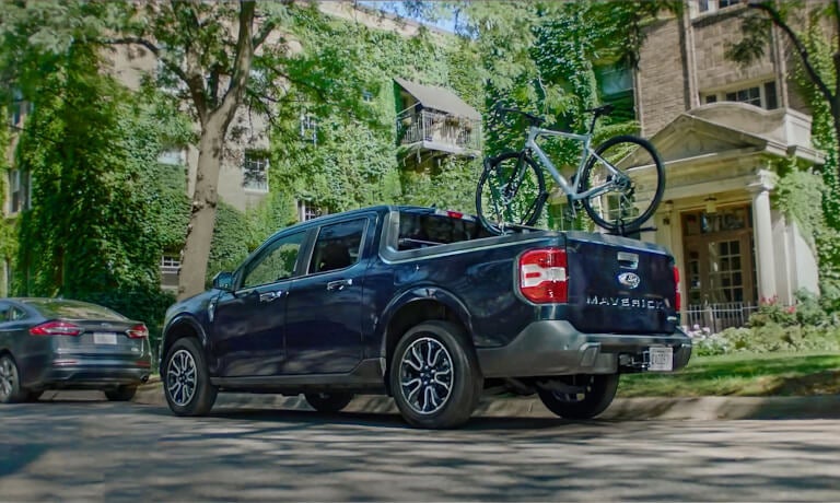 2024 Ford Maverick Exterior Parked In Neighborhood With Bike On Top