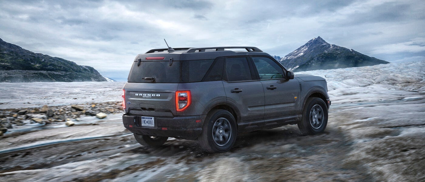 2025 Ford Bronco Exterior Driving In Icy Mountain Range