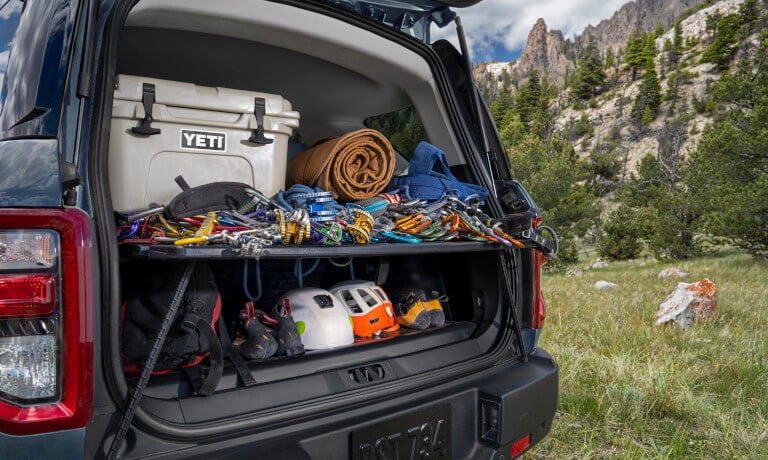 2025 Ford Bronco Interior Back Hatch Open With Cargo