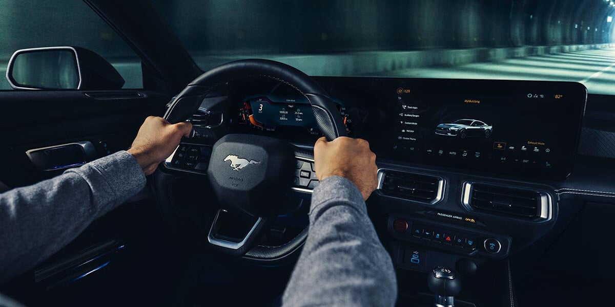 2025 Ford Mustang Interior Infotainment System And Wheel